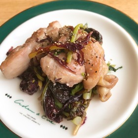 からし菜と鶏肉のクレイジーソルト炒め